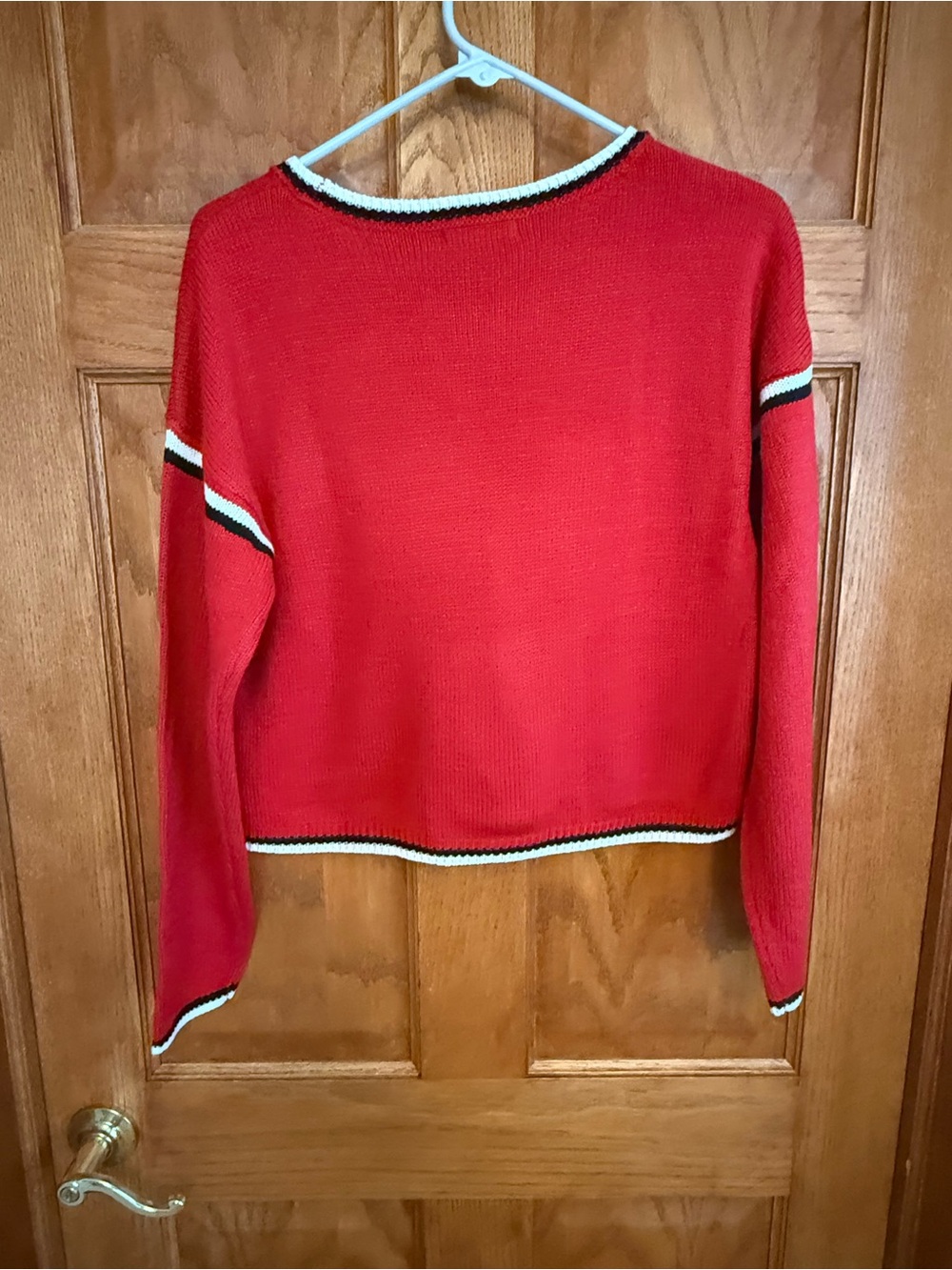 V-Chic Red Paris With Love Graphic Knit Sweater Size M - Picture 3 of 6